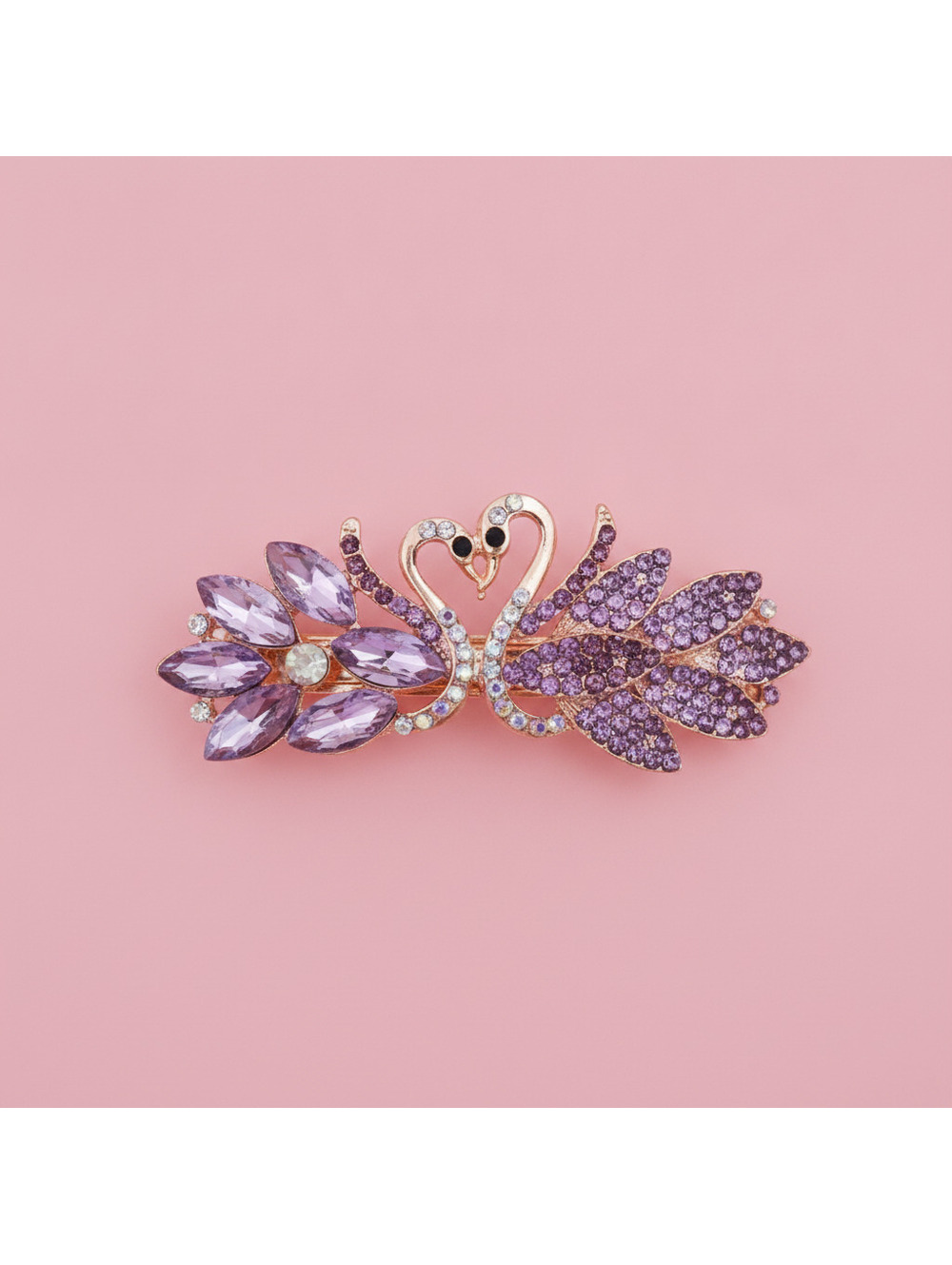 Graceful Crystal Swan Motif Barrette Clip 🦩